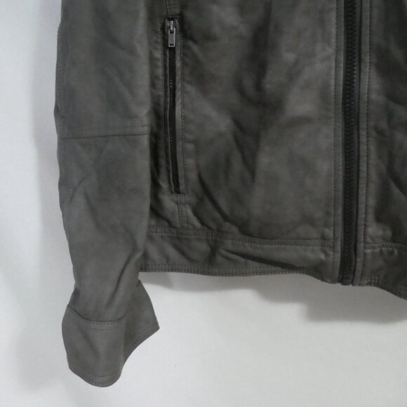 GUESS | large | Grey Faux Leather - Vegan Jacket - Picture 6 of 15